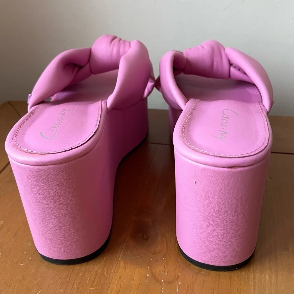 Circus NY Sam Edelman Women’s Grady Wedge Fiji Flower Pink Slide Sandal 8